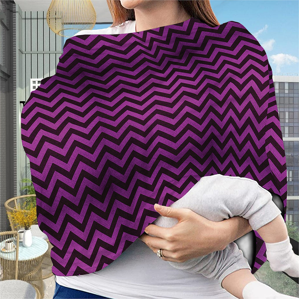 Purple And Black Chevron Pattern Print Baby Seat Cover