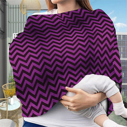 Purple And Black Chevron Pattern Print Baby Seat Cover