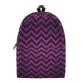 Purple And Black Chevron Pattern Print School Backpack