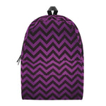 Purple And Black Chevron Pattern Print Backpack