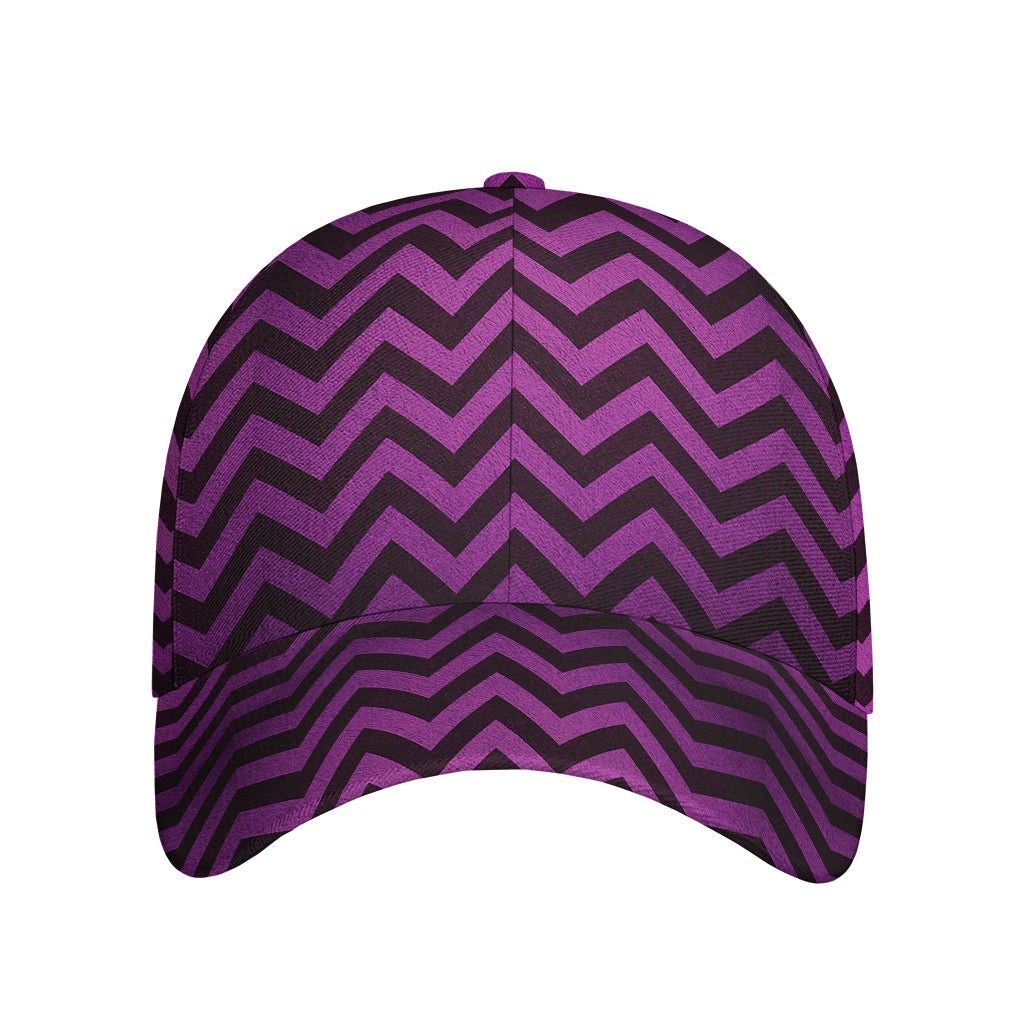 Purple And Black Chevron Pattern Print Baseball Cap