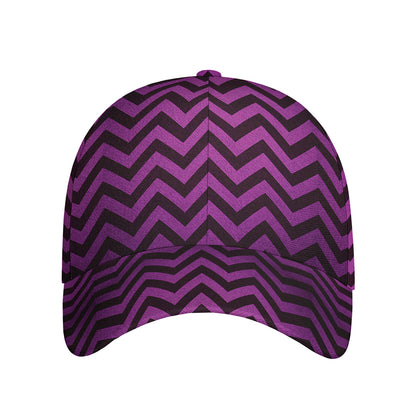 Purple And Black Chevron Pattern Print Baseball Cap