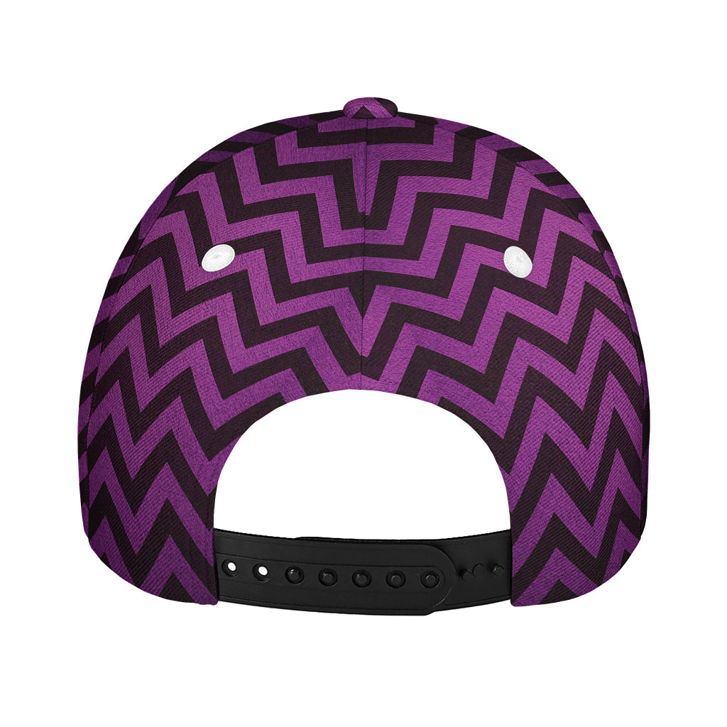 Purple And Black Chevron Pattern Print Baseball Cap