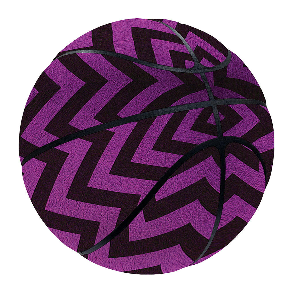 Purple And Black Chevron Pattern Print Basketball