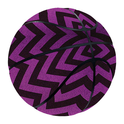 Purple And Black Chevron Pattern Print Basketball