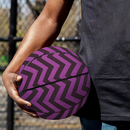 Purple And Black Chevron Pattern Print Basketball