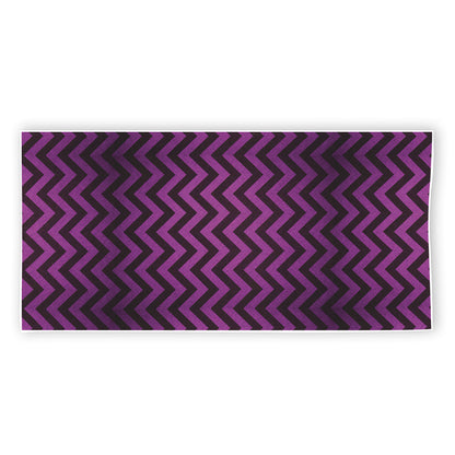 Purple And Black Chevron Pattern Print Beach Towel