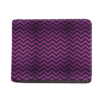 Purple And Black Chevron Pattern Print Bifold Wallet