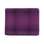 Purple And Black Chevron Pattern Print Bifold Wallet
