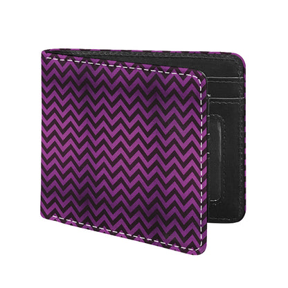 Purple And Black Chevron Pattern Print Bifold Wallet