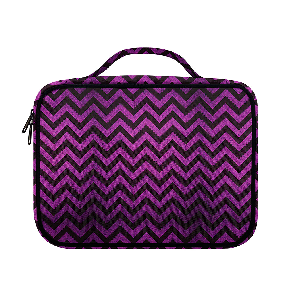 Purple And Black Chevron Pattern Print Briefcase Bible Bag