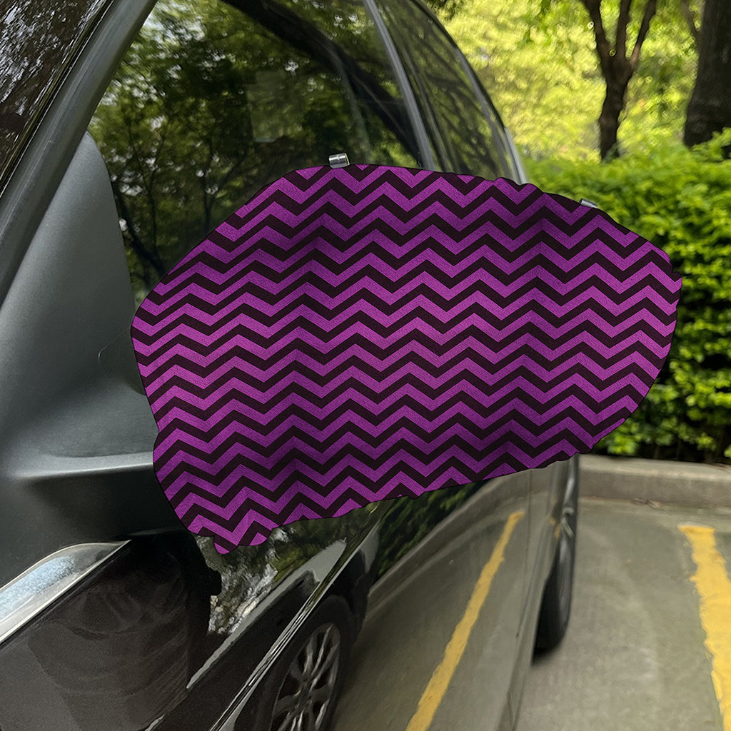 Purple And Black Chevron Pattern Print Car Side Mirror Covers