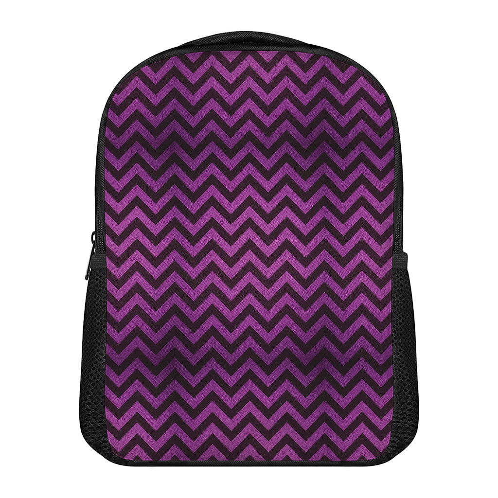 Purple And Black Chevron Pattern Print Casual Backpack
