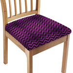 Purple And Black Chevron Pattern Print Chair Cushion Cover
