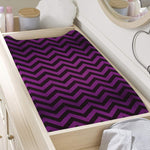 Purple And Black Chevron Pattern Print Changing Pad Cover