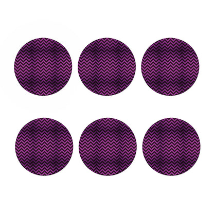 Purple And Black Chevron Pattern Print Coaster Set