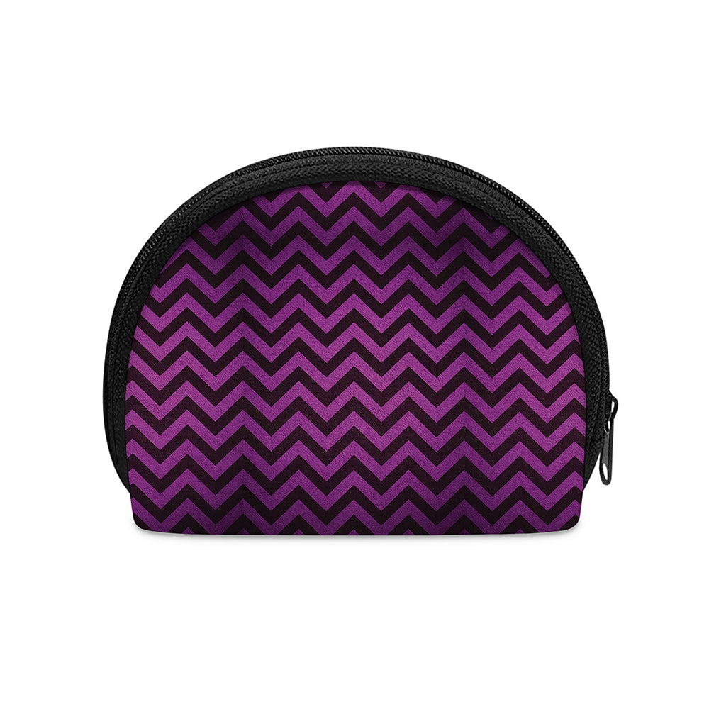 Purple And Black Chevron Pattern Print Coin Purse