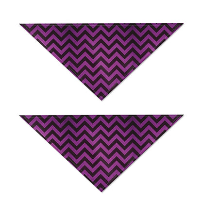 Purple And Black Chevron Pattern Print Dog Bandana