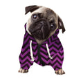 Purple And Black Chevron Pattern Print Dog Zip Up Hoodie