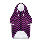 Purple And Black Chevron Pattern Print Dog Zip Up Hoodie