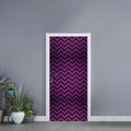 Purple And Black Chevron Pattern Print Door Sticker