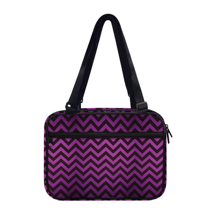 Purple And Black Chevron Pattern Print Double Strap Bible Bag