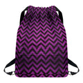 Purple And Black Chevron Pattern Print Drawstring Backpack