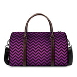 Purple And Black Chevron Pattern Print Duffle Bag