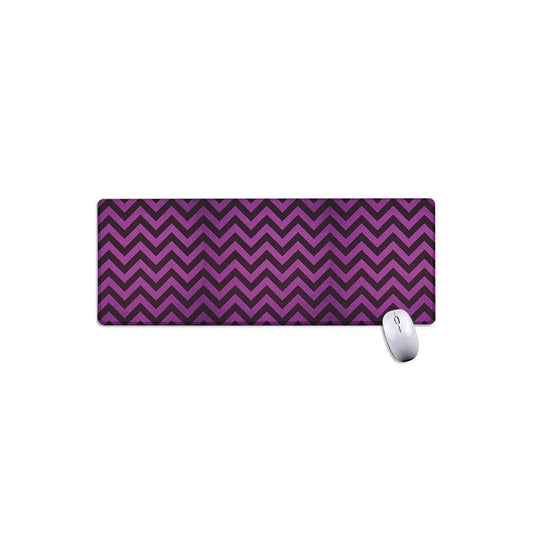 Purple And Black Chevron Pattern Print Extended Mouse Pad