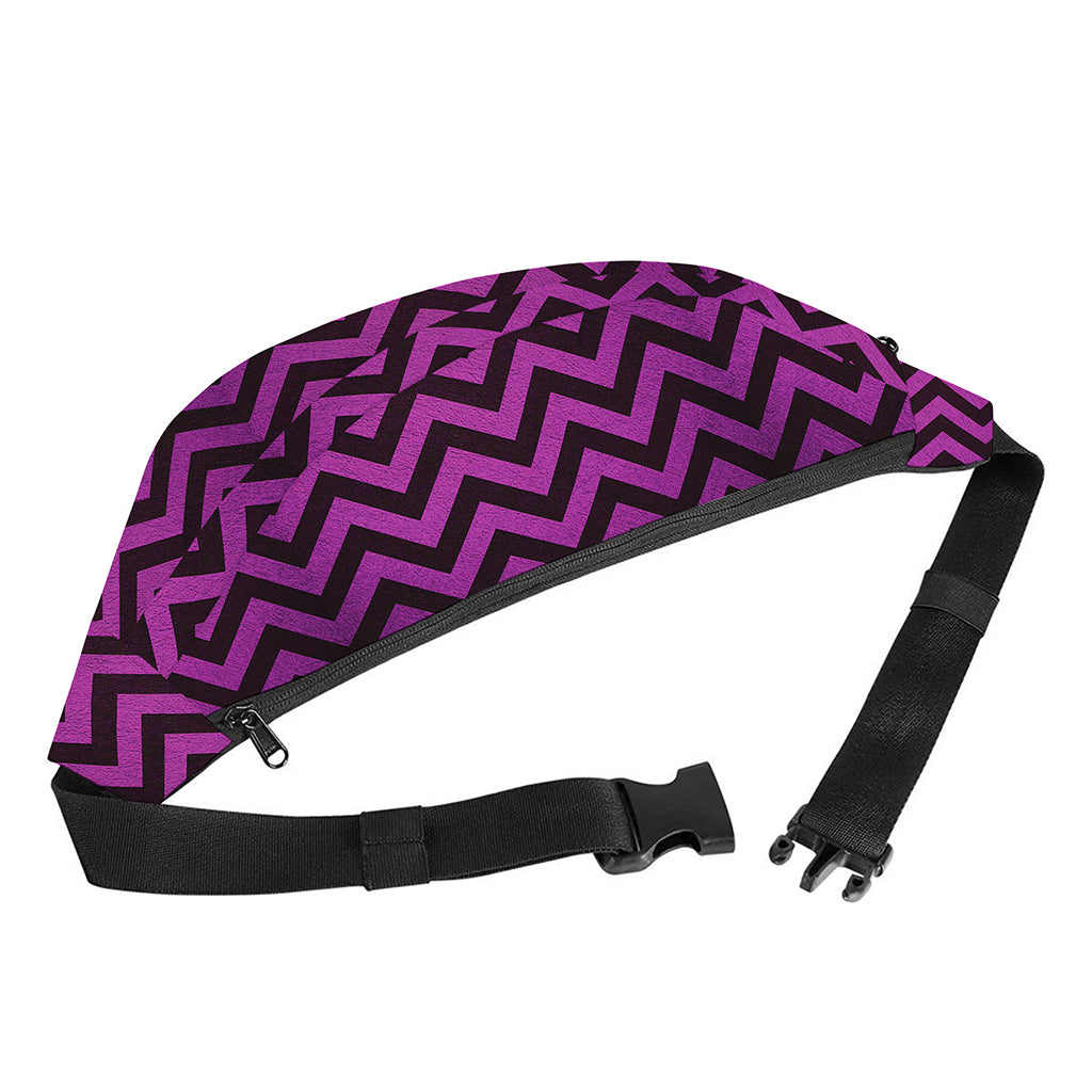 Purple And Black Chevron Pattern Print Fanny Pack