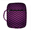 Purple And Black Chevron Pattern Print Front Pocket Bible Bag