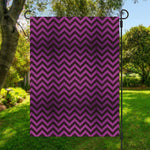 Purple And Black Chevron Pattern Print Garden Flag