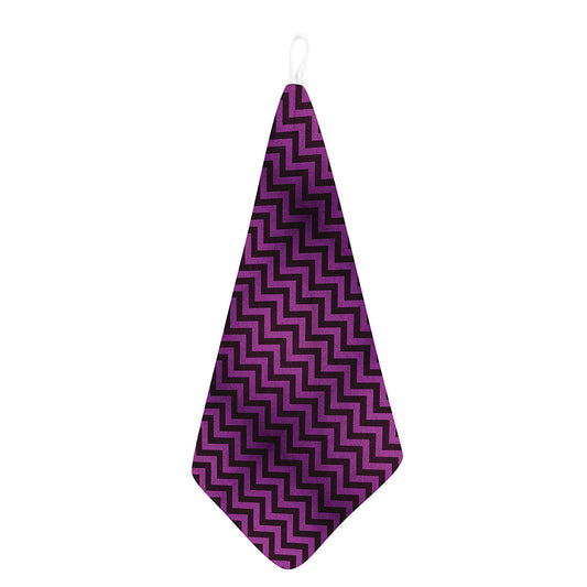 Purple And Black Chevron Pattern Print Hand Towel