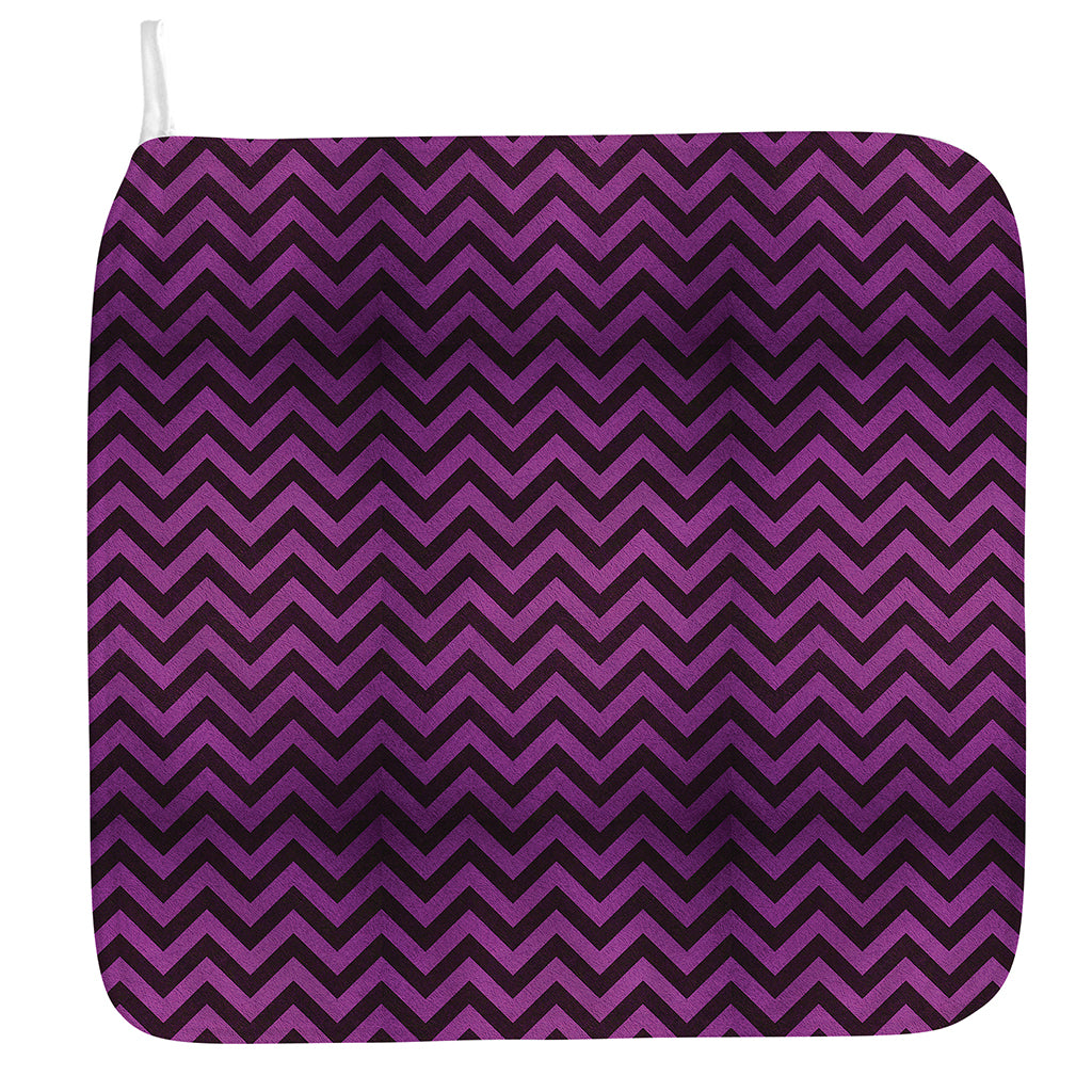 Purple And Black Chevron Pattern Print Hand Towel
