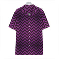 Purple And Black Chevron Pattern Print Hawaiian Shirt