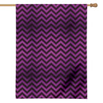 Purple And Black Chevron Pattern Print House Flag