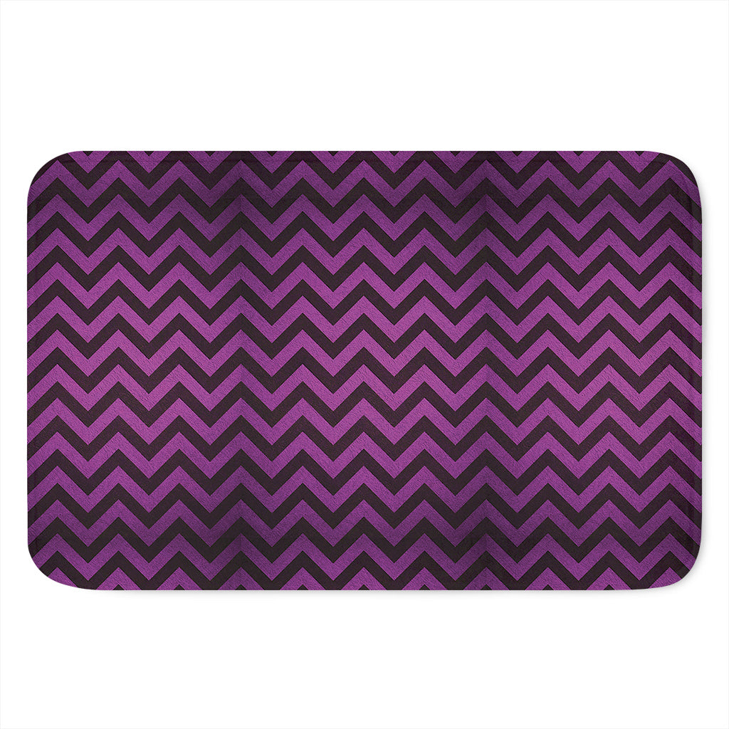 Purple And Black Chevron Pattern Print Indoor Door Mat