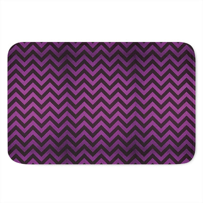Purple And Black Chevron Pattern Print Indoor Door Mat