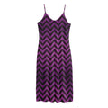 Purple And Black Chevron Pattern Print Jersey Midi Cami Dress