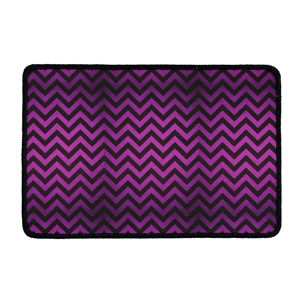 Purple And Black Chevron Pattern Print Kitchen Mat