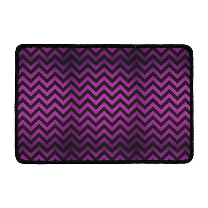 Purple And Black Chevron Pattern Print Kitchen Mat