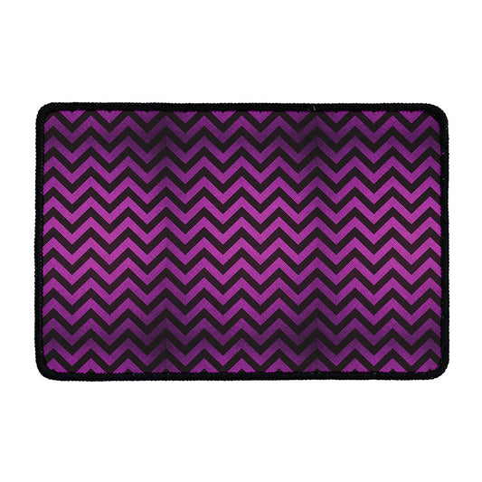 Purple And Black Chevron Pattern Print Kitchen Mat