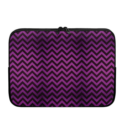 Purple And Black Chevron Pattern Print Laptop Sleeve