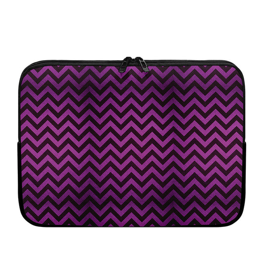 Purple And Black Chevron Pattern Print Laptop Sleeve