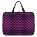 Purple And Black Chevron Pattern Print Laptop Sleeve With Handle