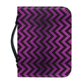 Purple And Black Chevron Pattern Print Leather Bible Cover