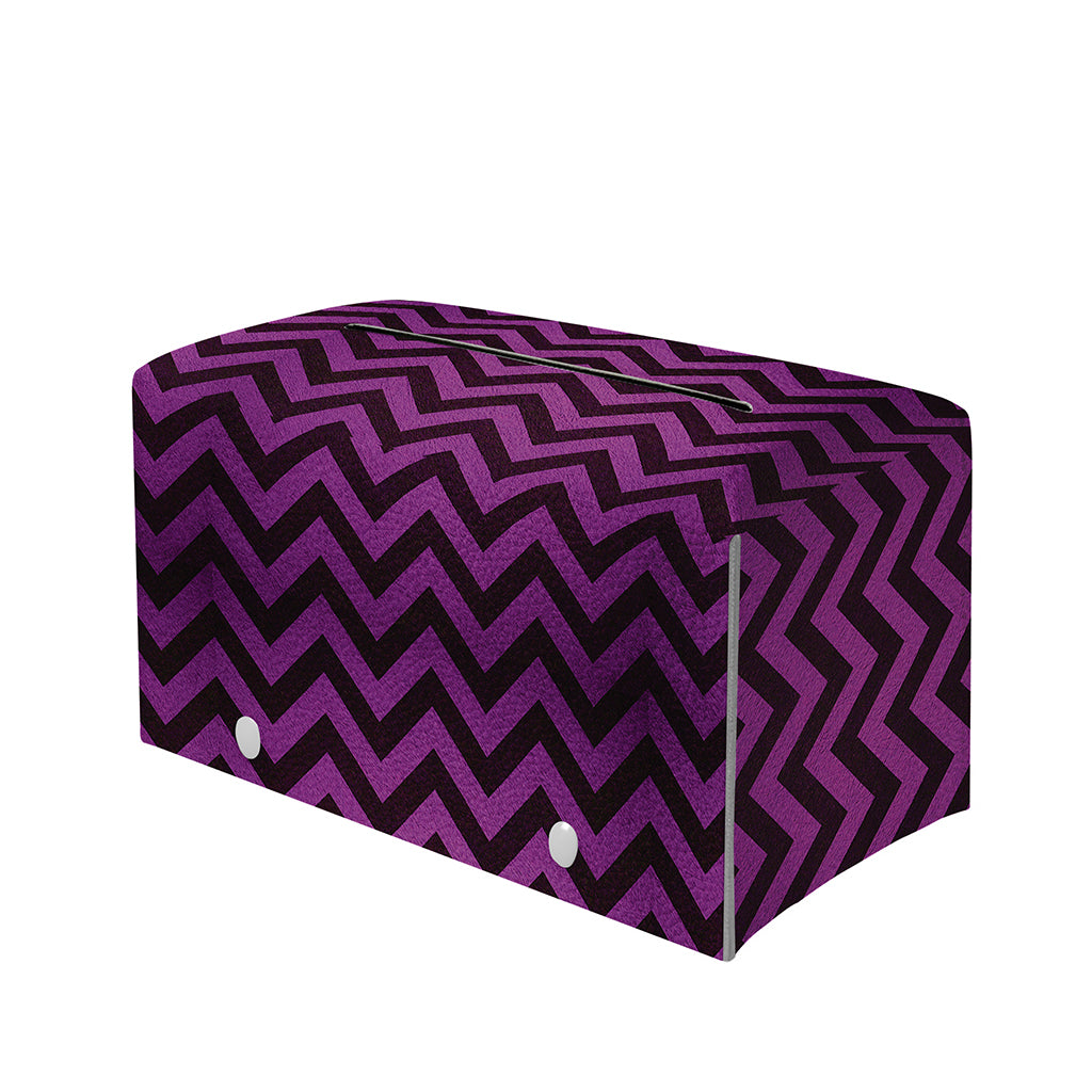 Purple And Black Chevron Pattern Print Leather Tissue Box Cover