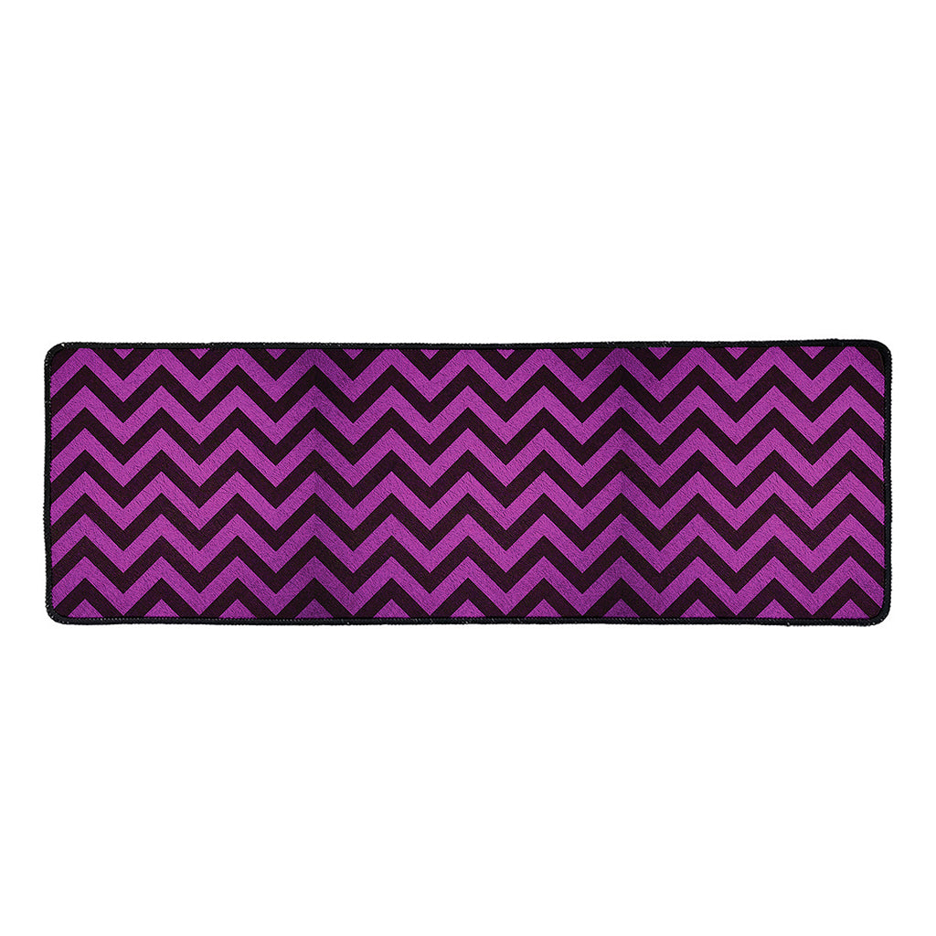 Purple And Black Chevron Pattern Print Long Kitchen Mat