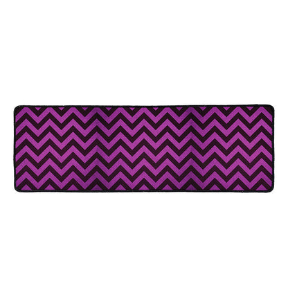 Purple And Black Chevron Pattern Print Long Kitchen Mat