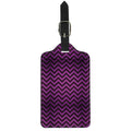 Purple And Black Chevron Pattern Print Luggage Tag